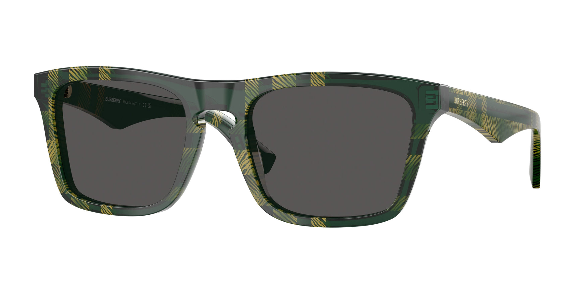 Burberry BE4434 in Check Green/Dark Grey
