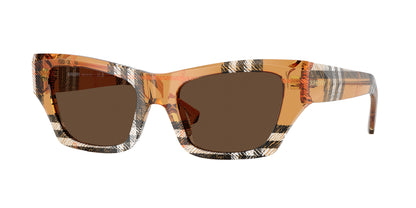 Burberry BE4441U in Beige/Brown checkered pattern