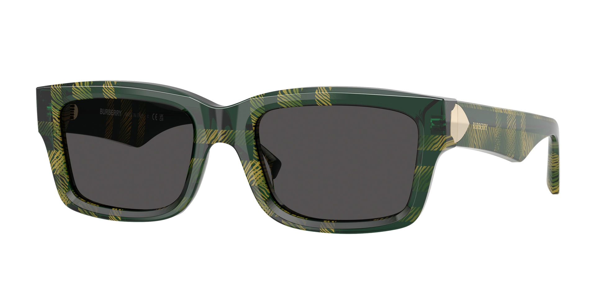 Burberry BE4443 in Check Green/Dark Grey
