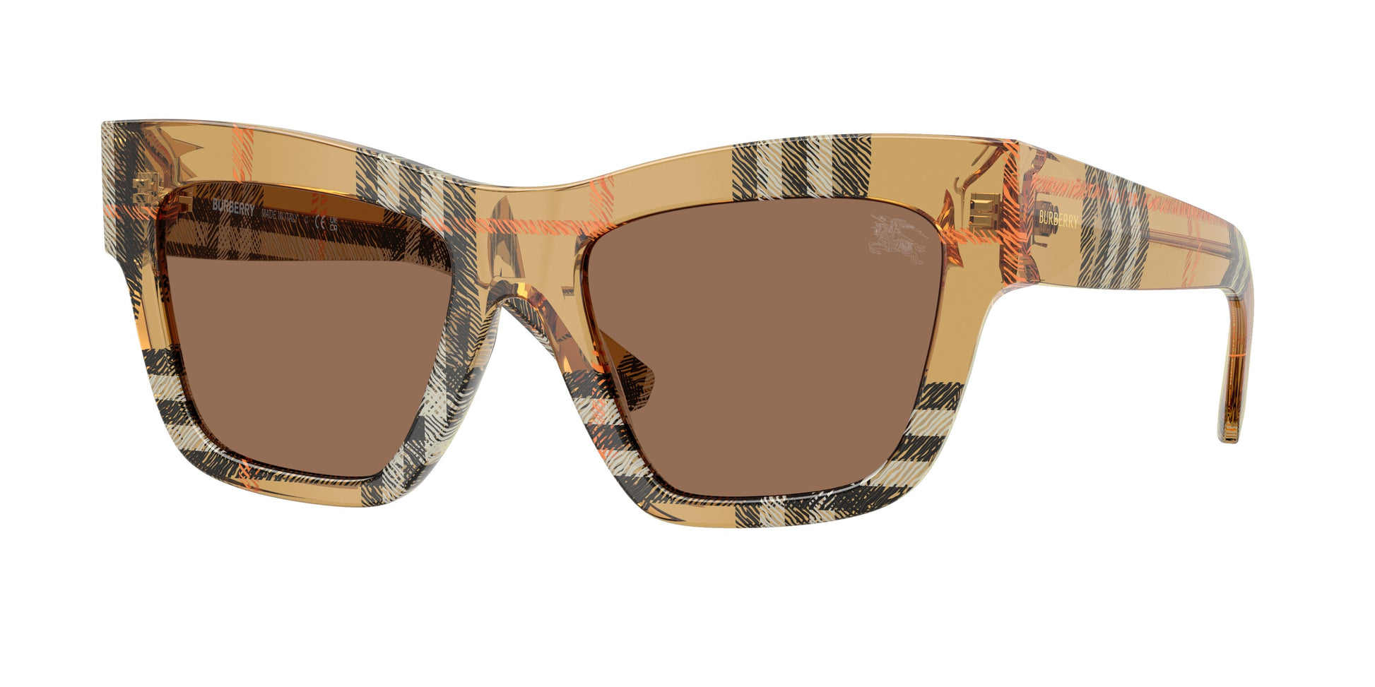 Burberry BE4449 in Check Sand/Dark Brown