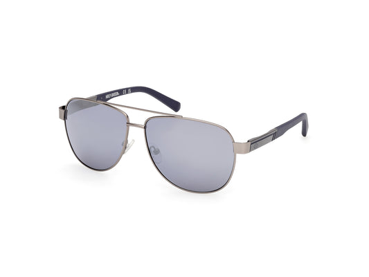 Harley Davidson HD00021 sunglasses in matte light nickeltin / blue mirror