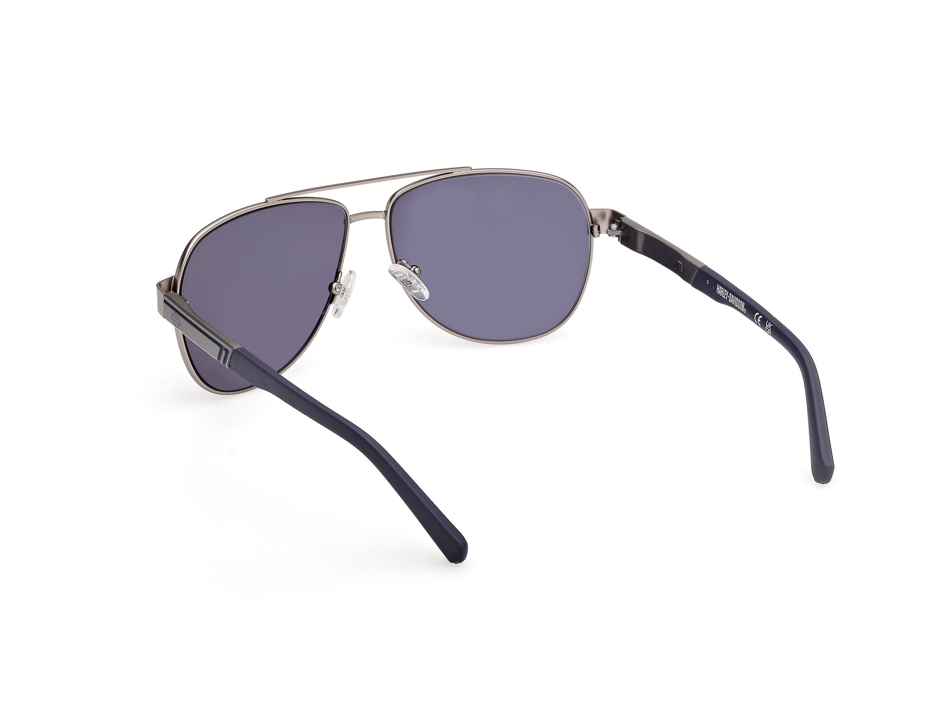 Harley Davidson HD00021 sunglasses in matte light nickeltin / blue mirror