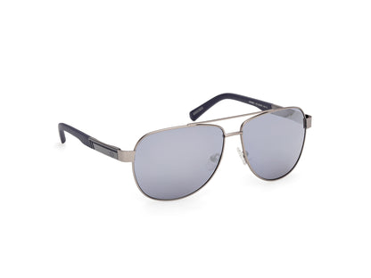 Harley Davidson HD00021 sunglasses in matte light nickeltin / blue mirror